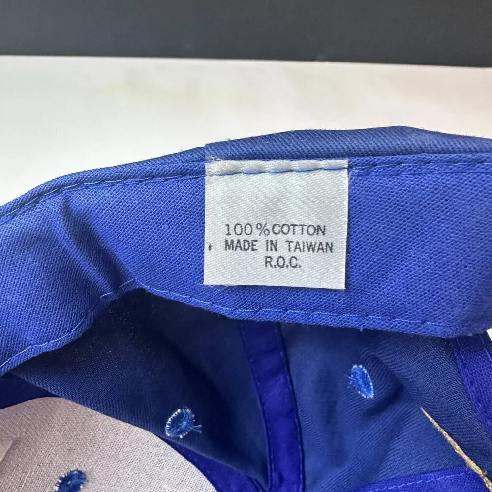 VINTAGE 80'S QUANTUM FISHING FISHERMAN HAT BLUE ROPE SNAPBACK CAP NEVER WORN